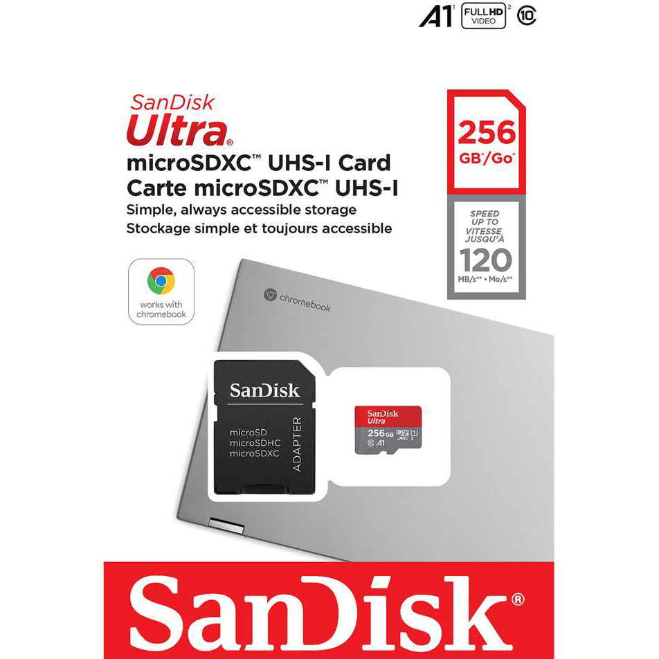 Original SanDisk Ultra Class 10 256GB MicroSDXC Memory Card (SDSQUA4-256G-GN6FA)
