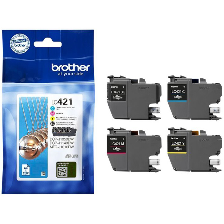 Original Brother LC421 CMYK Multipack Ink Cartridges (LC421VAL)