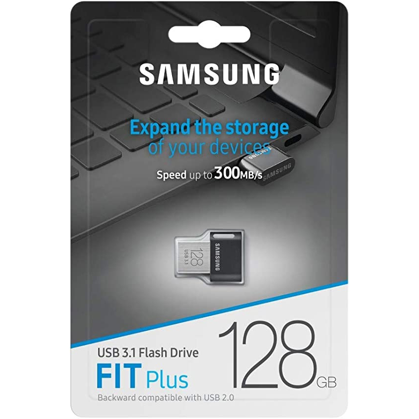 Original Samsung 128Gb Fit Plus Usb3.1 Black Flash Drive (MUF-128AB/APC)