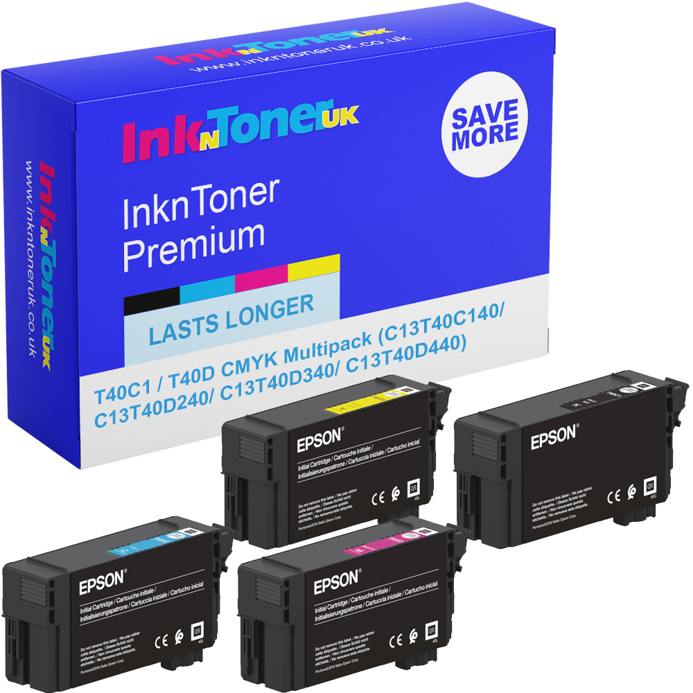 Premium Compatible Epson T40C1 / T40D CMYK Multipack Ink Cartridges (C13T40C140/ C13T40D240/ C13T40D340/ C13T40D440)