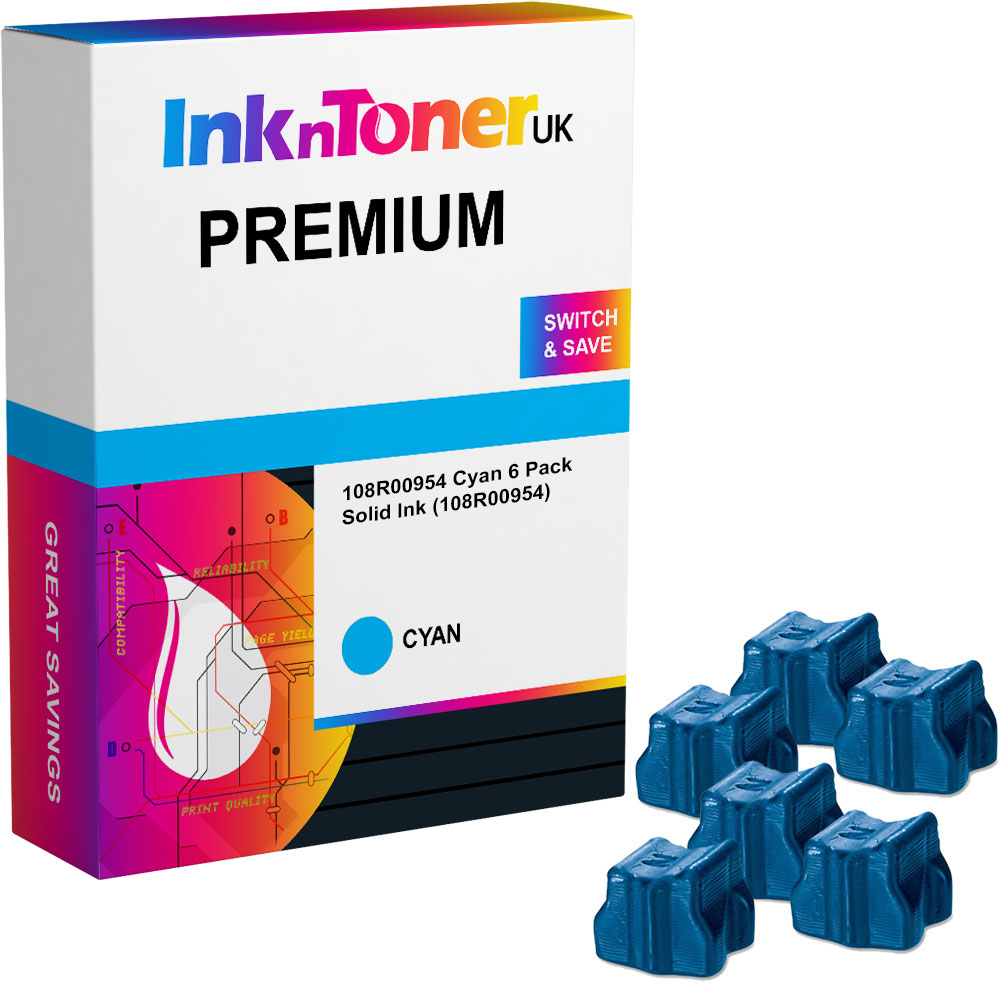 Premium Compatible Xerox 108R00954 Cyan 6 Pack Solid Ink (108R00954)