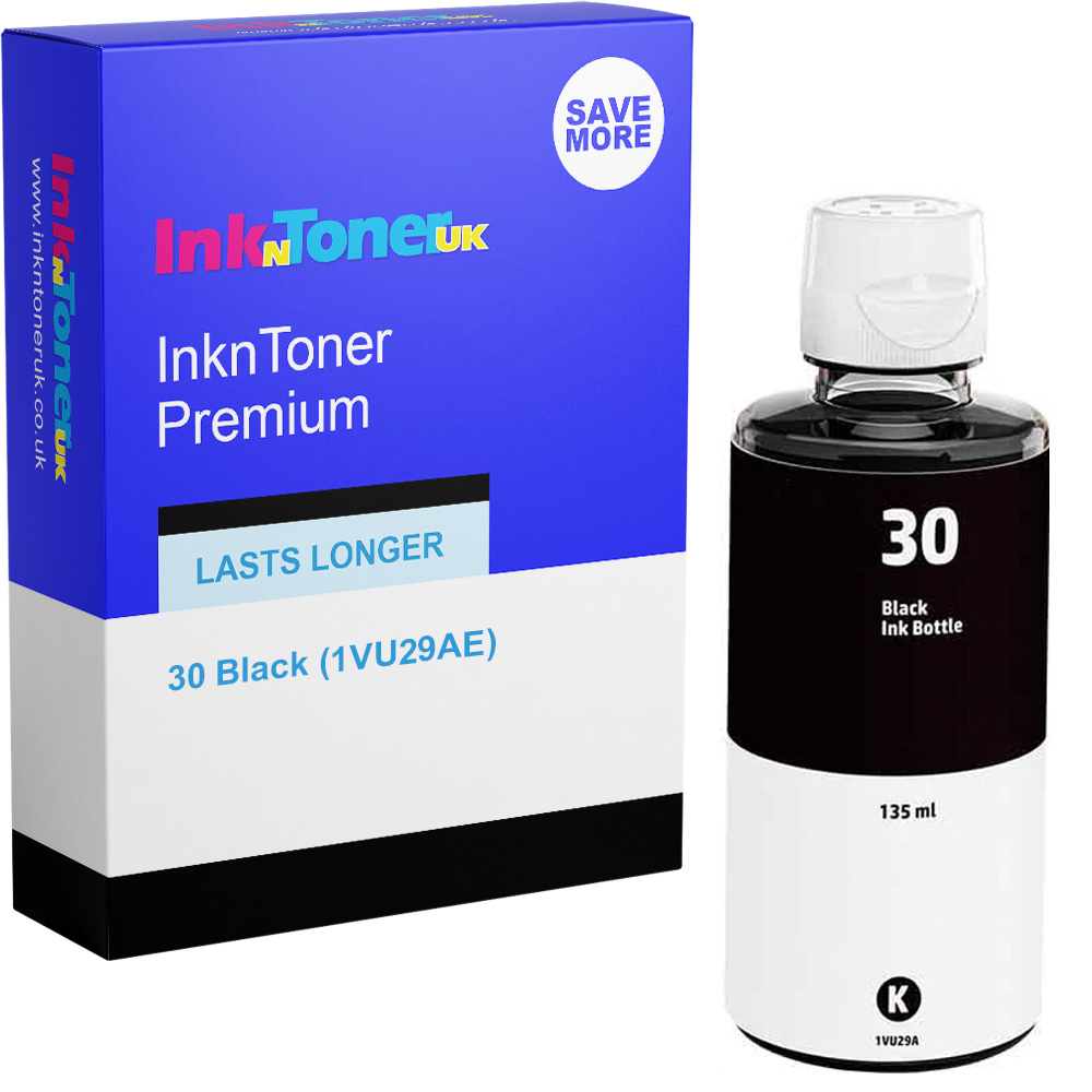 Premium Compatible HP 30 Black Ink Bottle (1VU29AE)