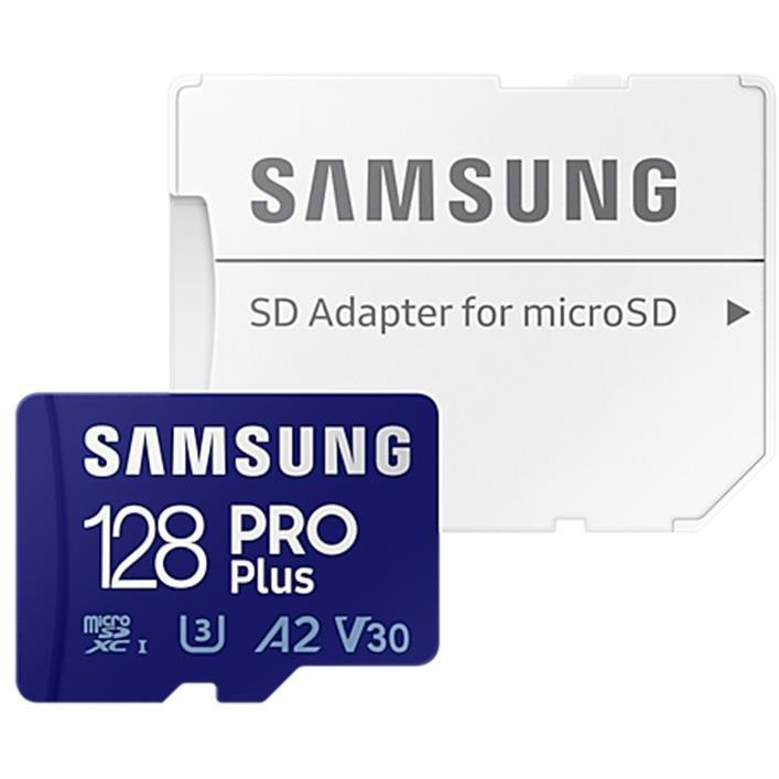Original Samsung Pro Plus Class 10 128GB Blue MicroSD Memory Card + Adapter (MB-MD128KA/EU)