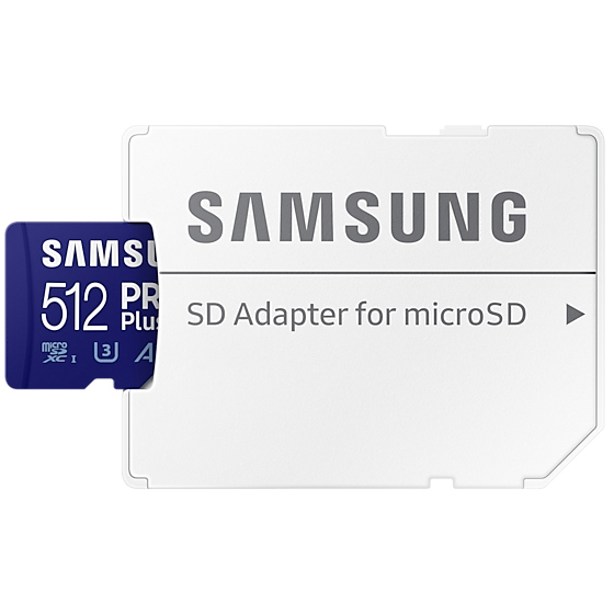 Original Samsung Pro Plus Class 10 512GB Blue MicroSD Memory Card + Adapter (MB-MD512KA/EU)