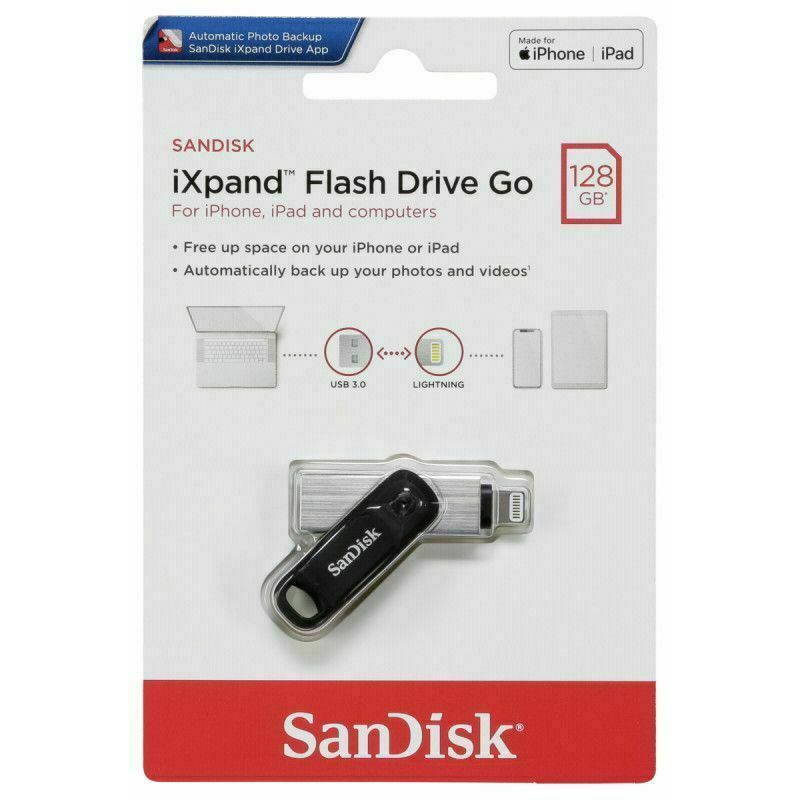 Original SanDisk iXpand Go 64GB USB 3.0 Lightning Flash Drive (SDIX60N-064G-GN6NN)