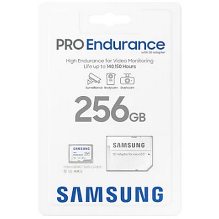 Original Samsung PRO Endurance Class 10 256GB MicroSD Card + Adapter (MB-MJ256KA/EU)