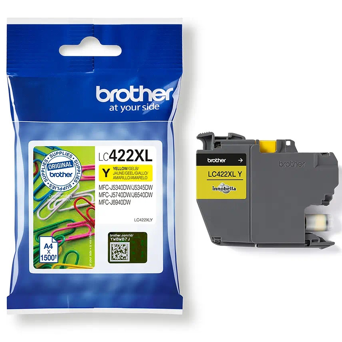 Original Brother LC-422XLY Yellow High Capacity Ink Cartridge (LC422XLY)
