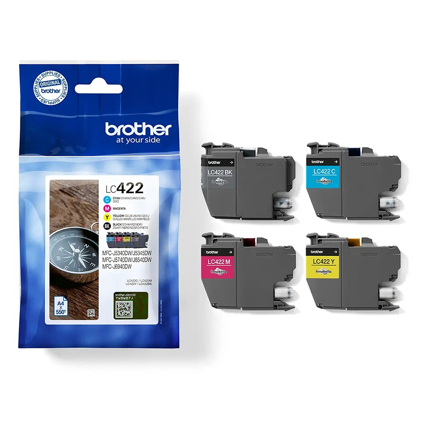 Original Brother LC-422 CMYK Multipack Ink Cartridges (LC422VAL)