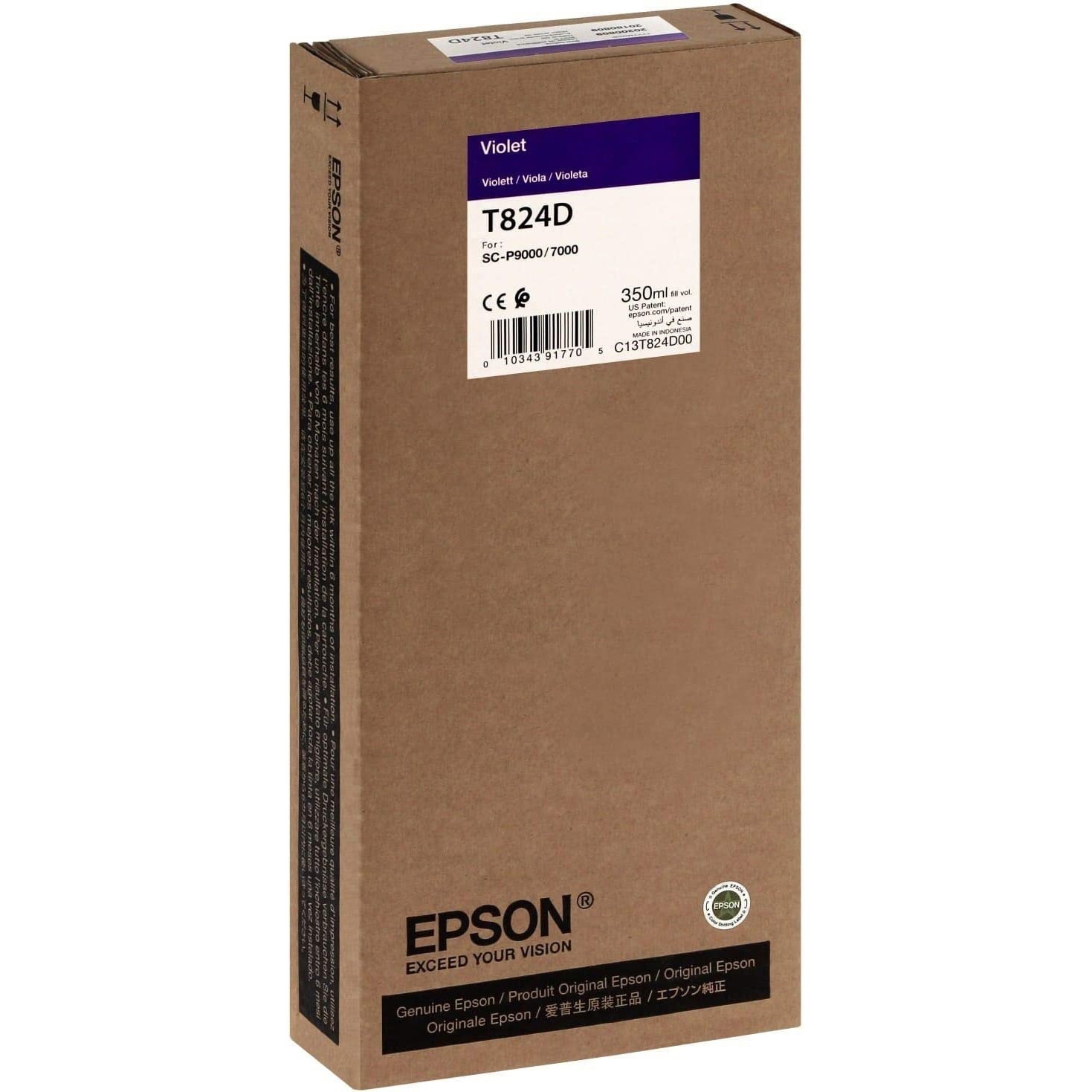 Original Epson T824D Violet Ink Cartridge (C13T824D00)