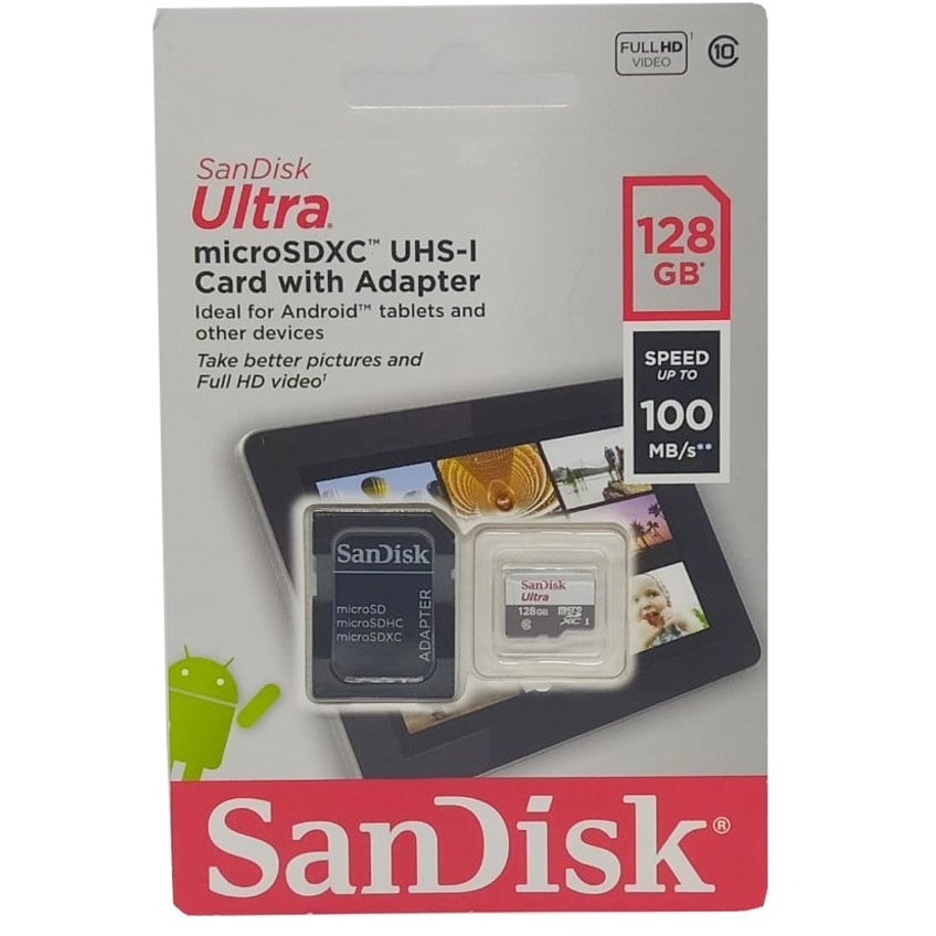 Original Sandisk 256Gb Ultra Class 10 Microsdxc Memory Card And Adapter (SDSQUNR-256G-GN6TA)