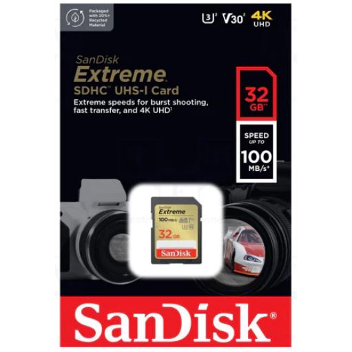 Original Sandisk Extreme 32B Class 10 Sd Memory Card (SDSDXVT-032G-GNCIN)