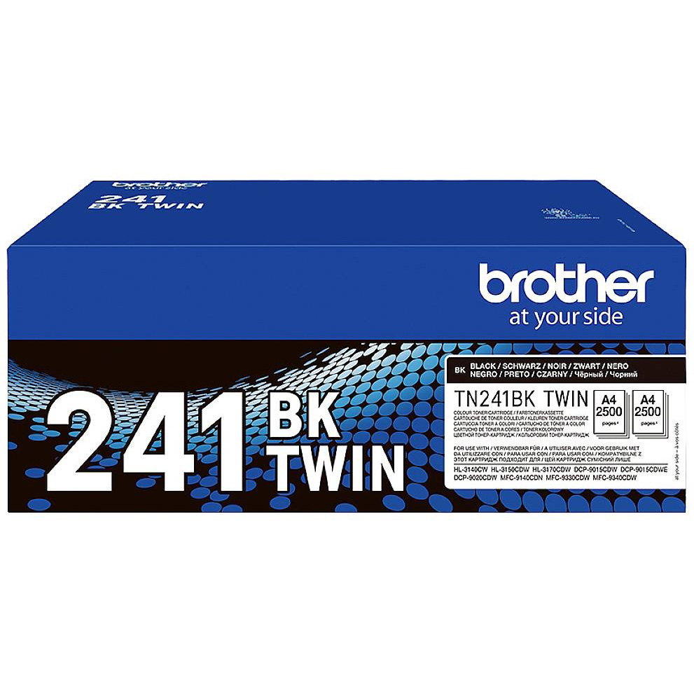 Original Brother TN-241BK Black Twin Pack Toner Cartridges (TN241BKTWIN)