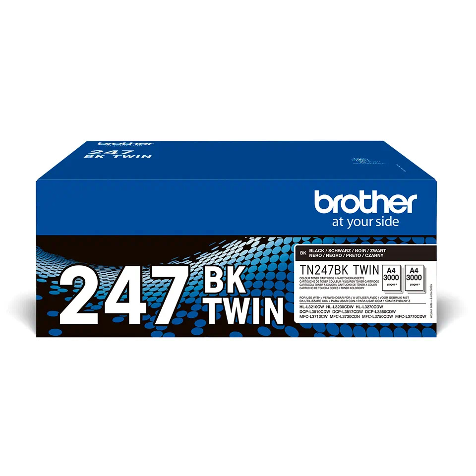 Original Brother TN-247BK Black Twin Pack High Capacity Toner Cartridges (TN247BKTWIN)
