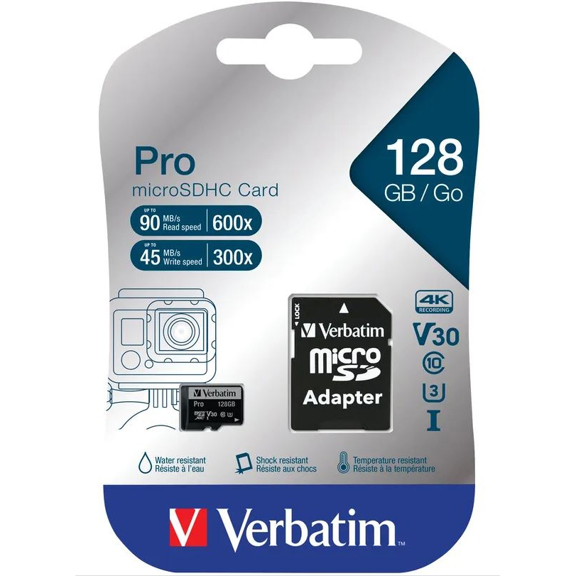 Original Verbatim V Pro Microsdxc 128Gb Verbatim V Pro Microsdxc 128Gb (47044)