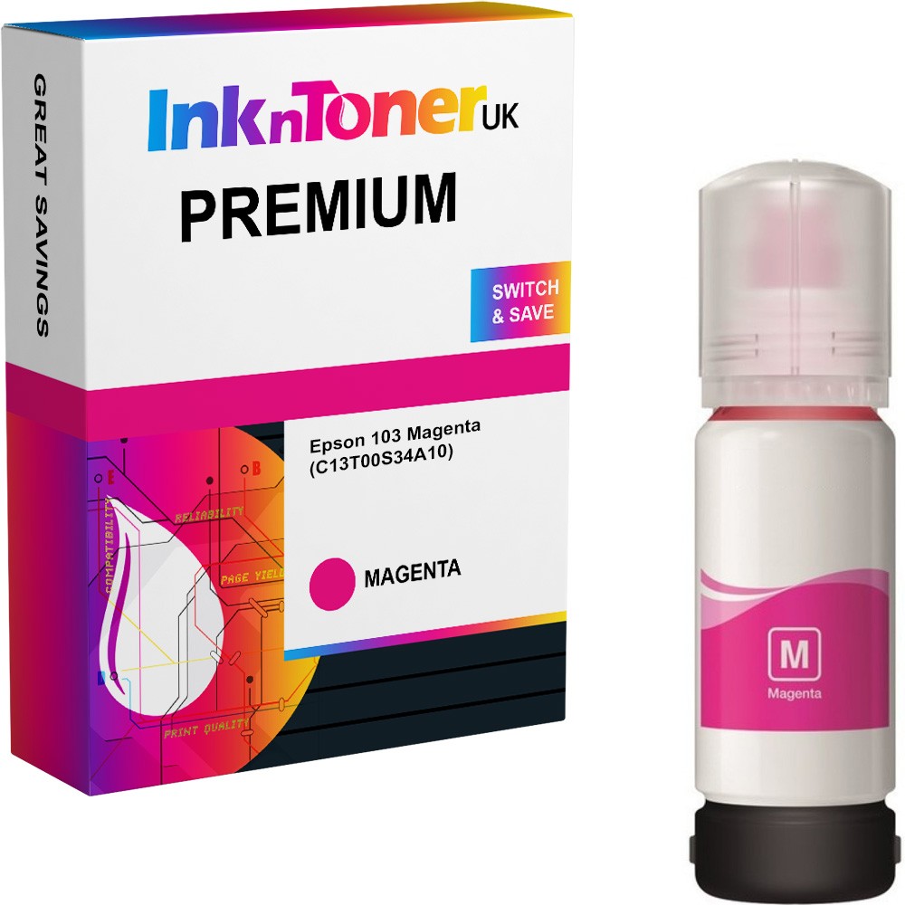 Premium Compatible Epson 103 Magenta Ink Bottle (C13T00S34A10)