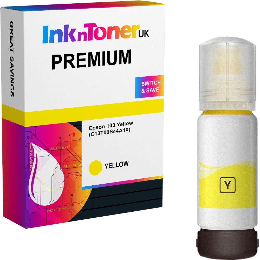 Premium Compatible Epson 103 Yellow Ink Bottle (C13T00S44A10)