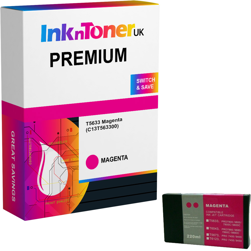 Premium Compatible Epson T5633 Magenta Ink Cartridge (C13T563300)