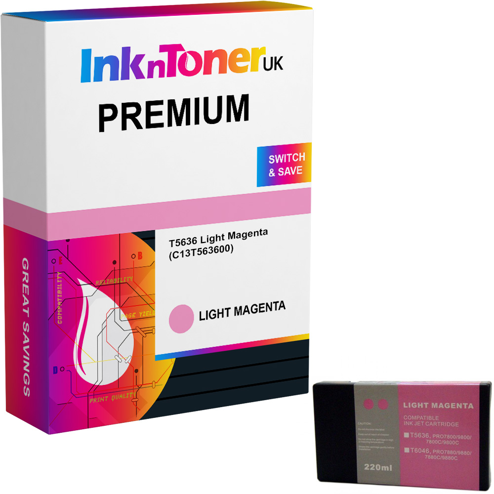 Premium Compatible Epson T5636 Light Magenta Ink Cartridge (C13T563600)