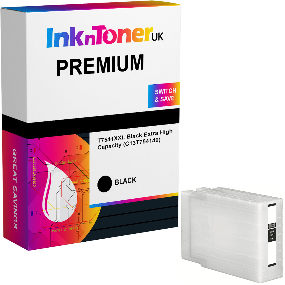 Premium Compatible Epson T7541XXL Black Extra High Capacity Ink Cartridge (C13T754140)