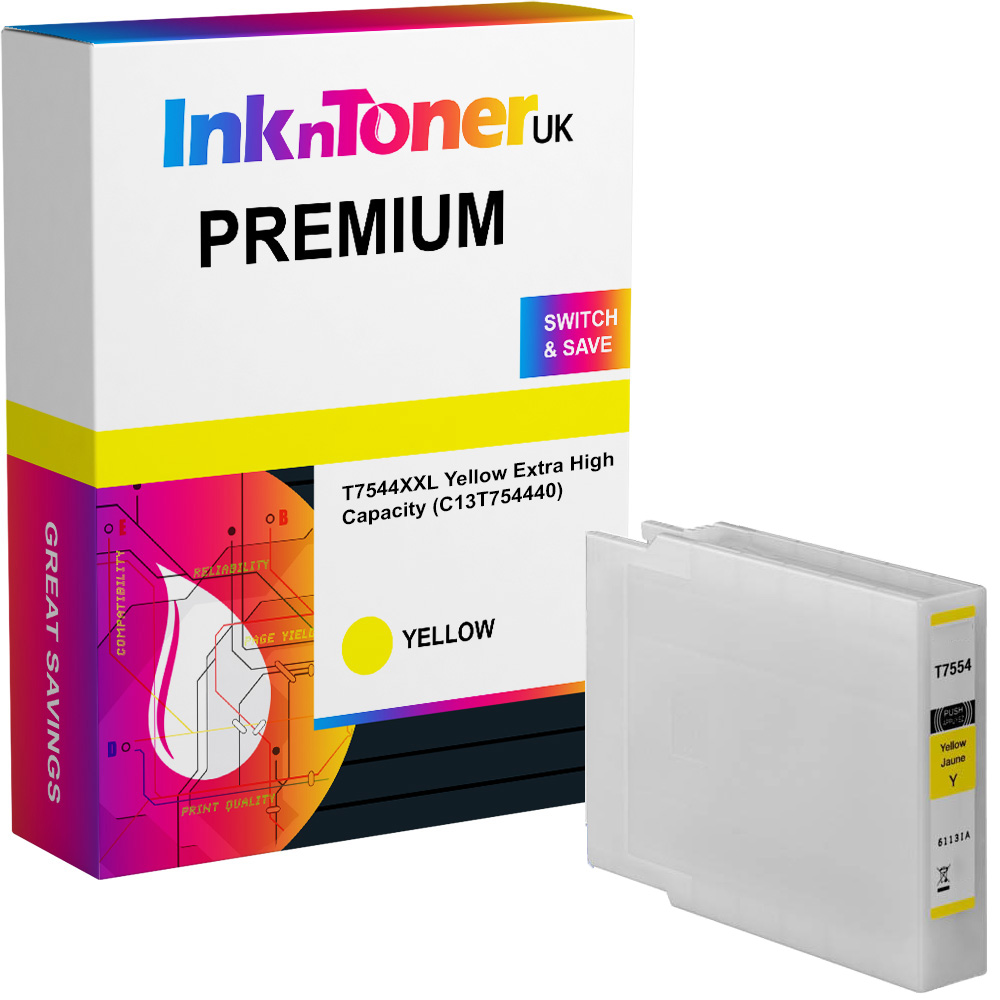 Premium Compatible Epson T7544XXL Yellow Extra High Capacity Ink Cartridge (C13T754440)