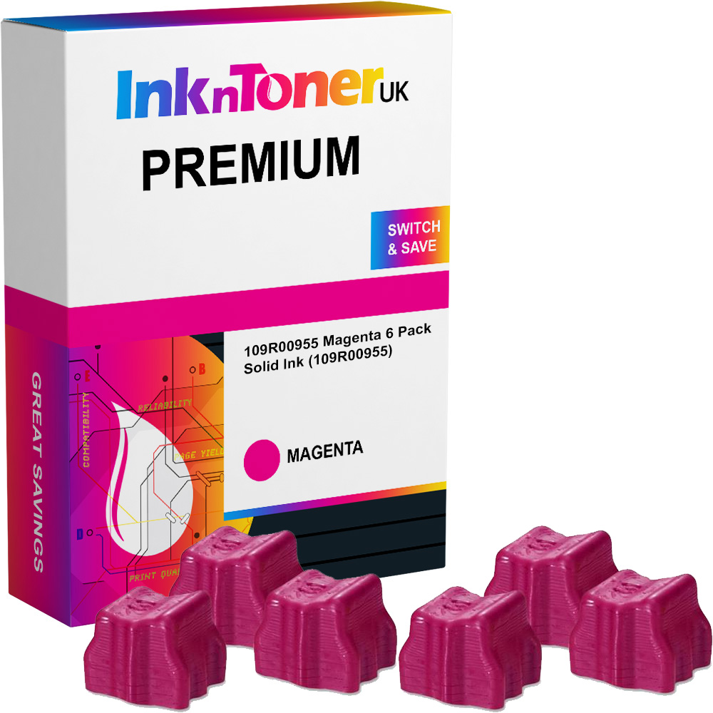 Premium Compatible Xerox 109R00955 Magenta 6 Pack Solid Ink (109R00955)