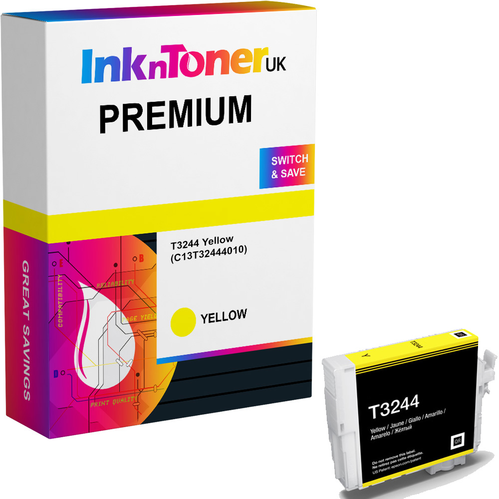 Premium Compatible Epson T3244 Yellow Ink Cartridge (C13T32444010) Puffin
