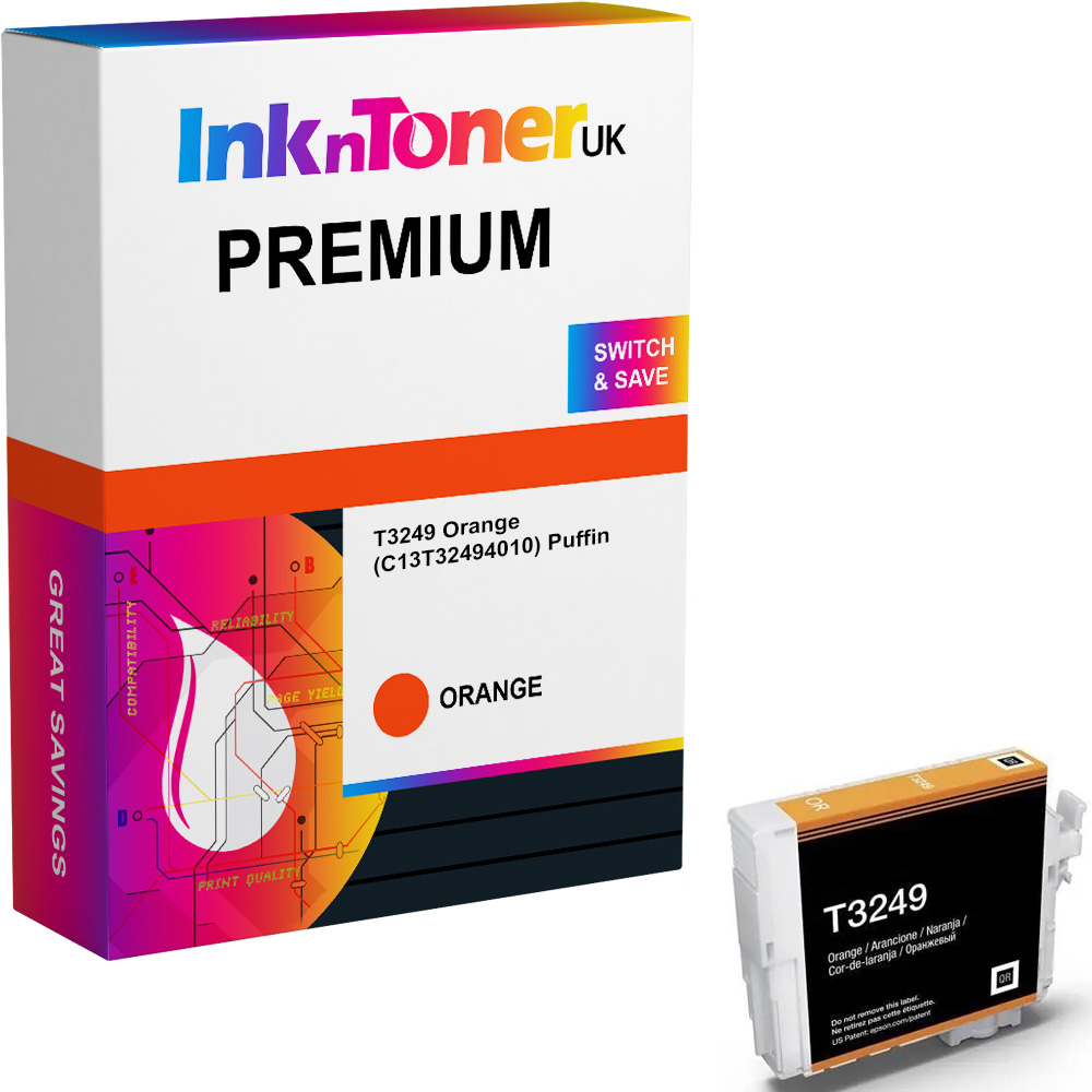 Premium Compatible Epson T3249 Orange Ink Cartridge (C13T32494010) Puffin