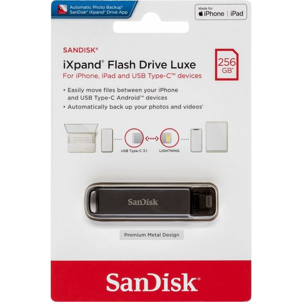 Original Sandisk 256Gb Ixpand Usb-C Lightning Flash Drive (SDIX70N-256G-GN6NE)