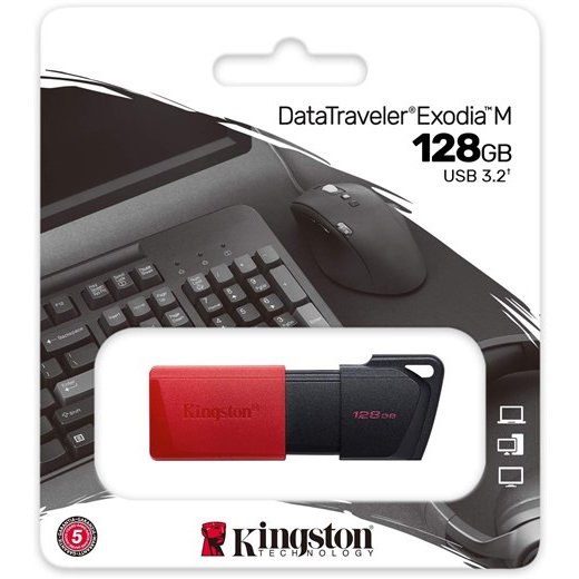 Original Kingston Technology Datatraveler Exodia M 128Gb Usb-A Flash Drive (DTXM/128GB)