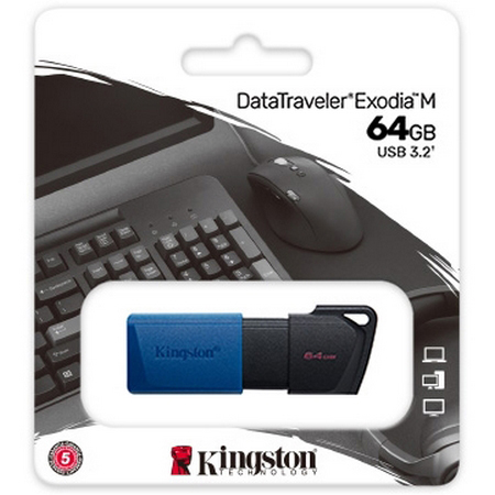 Original Kingston Technology Datatraveler Exodia M 64Gb Usb-A Flash Drive (DTXM/64GB)
