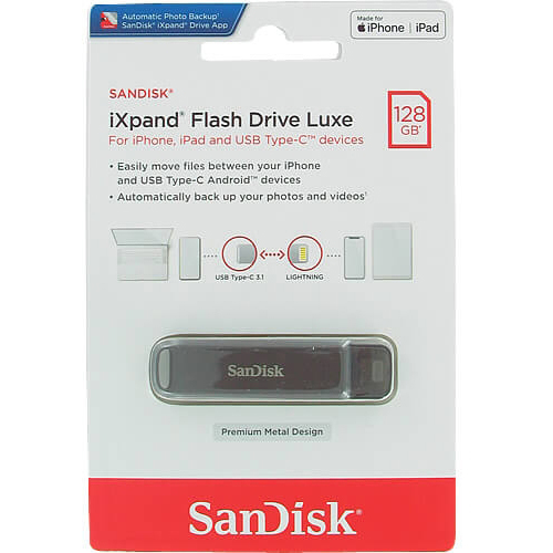 Original Sandisk Ixpand Lux Duo 128Gb Usb C Lightning Flash Drive (SDIX70N-128G-GN6NE)