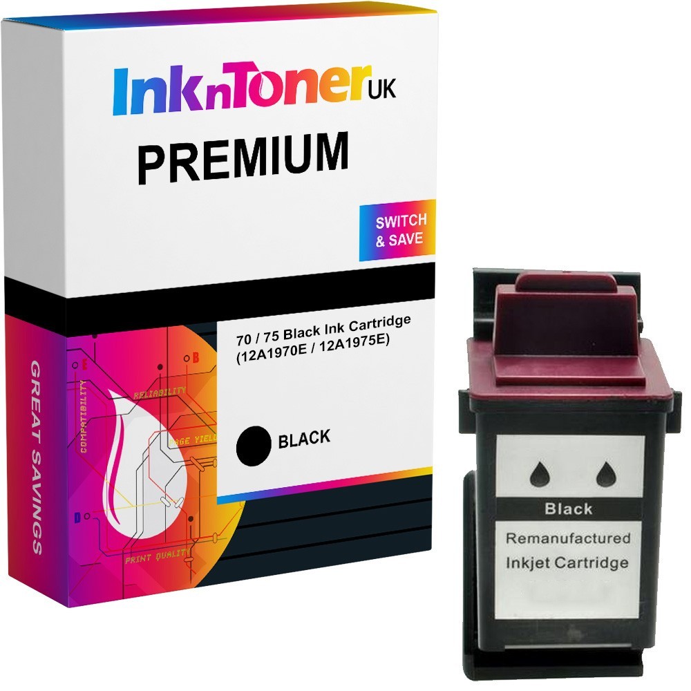 Premium Compatible Lexmark 70 / 75 Black High Capacity Ink Cartridge (12AX970E / 12A1970E / 12A1975E)