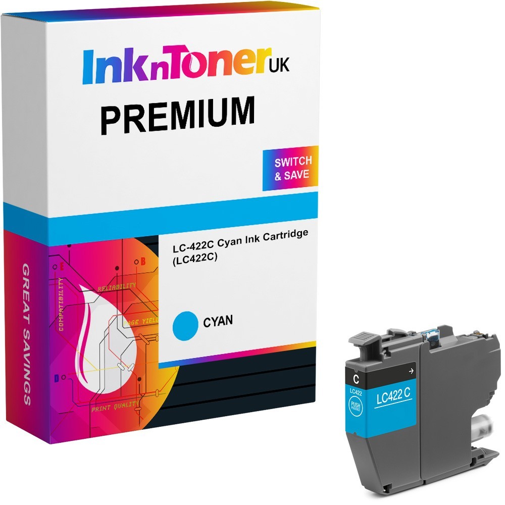 Premium Compatible Brother LC-422C Cyan Ink Cartridge (LC422C)