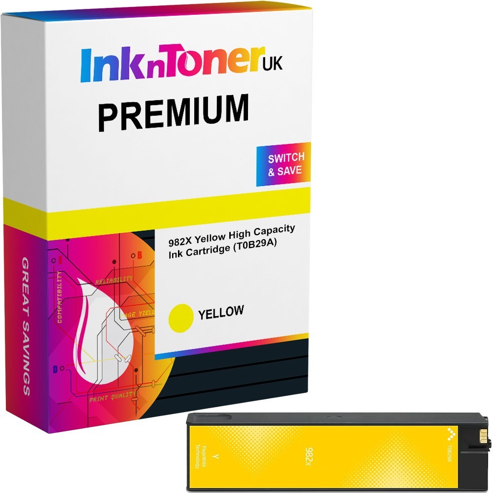 Premium Remanufactured HP 982X Yellow High Capacity Ink Cartridge (T0B29A)