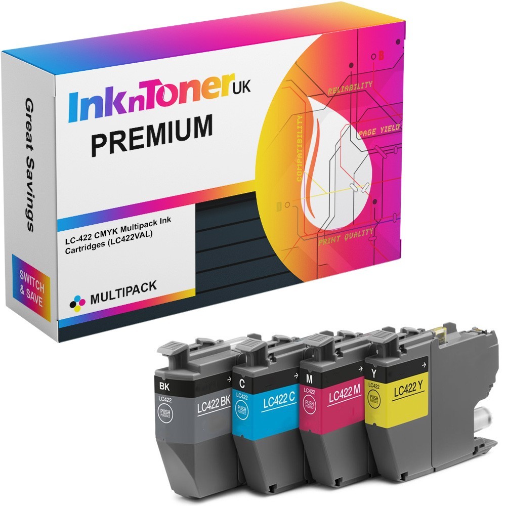 Premium Compatible Brother LC-422 CMYK Multipack Ink Cartridges (LC422VAL)