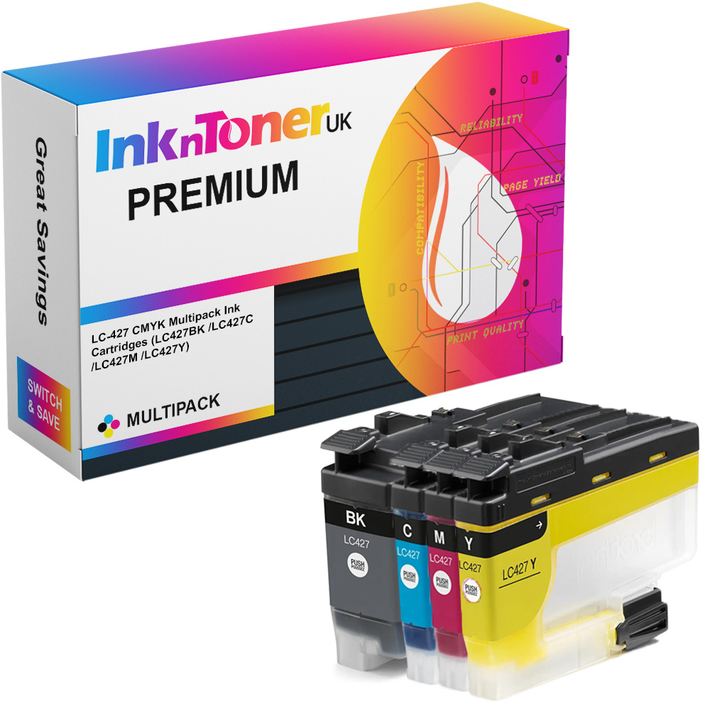 Premium Compatible Brother LC-427 CMYK Multipack Ink Cartridges (LC427BK /LC427C /LC427M /LC427Y)