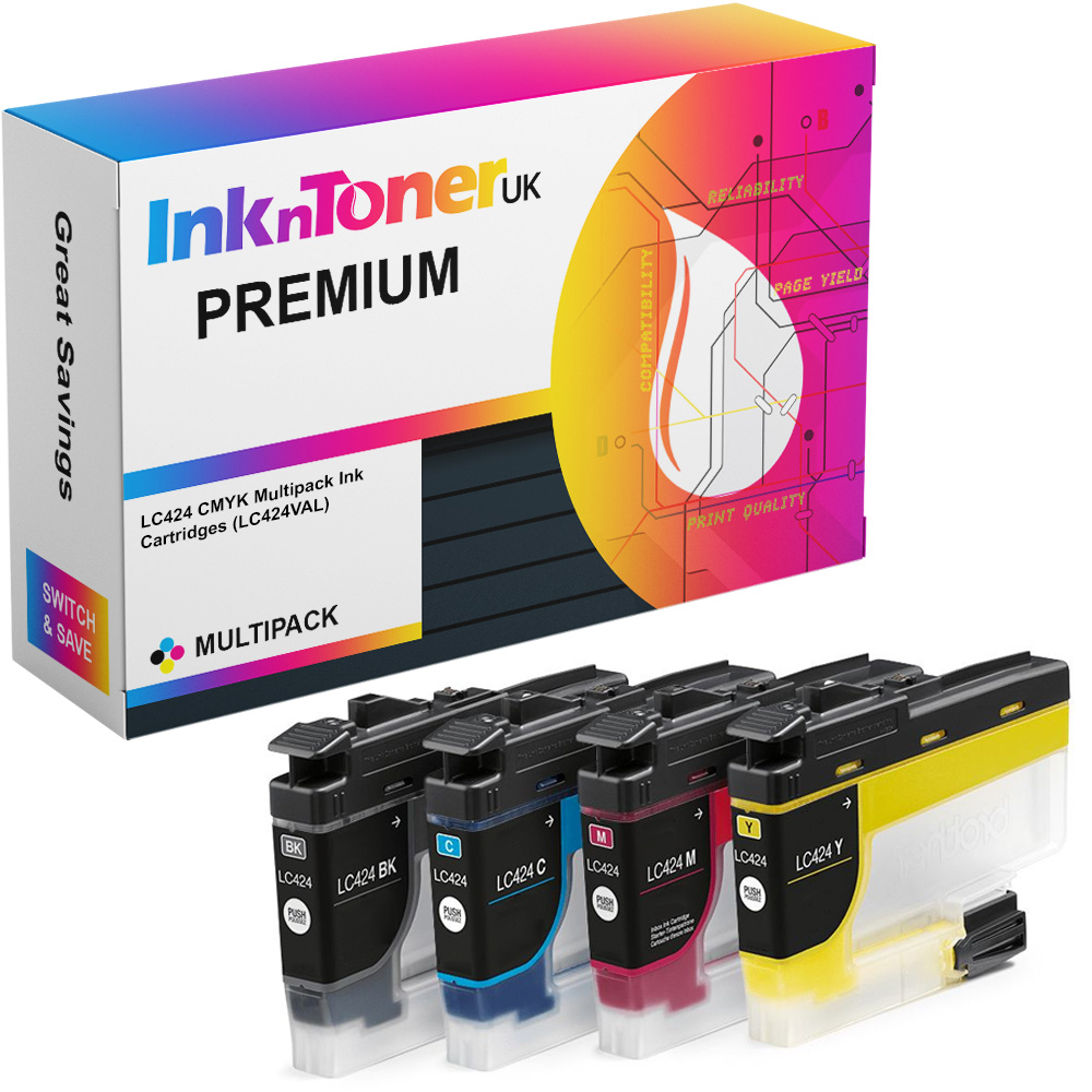 Premium Compatible Brother LC424 CMYK Multipack Ink Cartridges (LC424VAL)