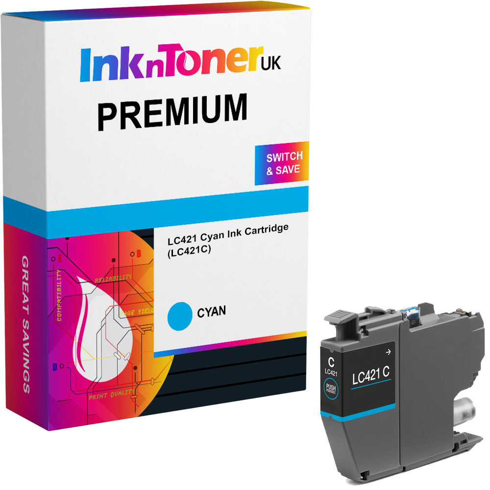 Premium Compatible Brother LC421 Cyan Ink Cartridge (LC421C)