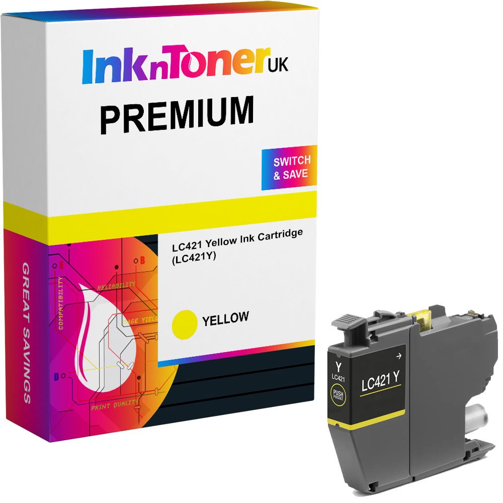 Premium Compatible Brother LC421 Yellow Ink Cartridge (LC421Y)