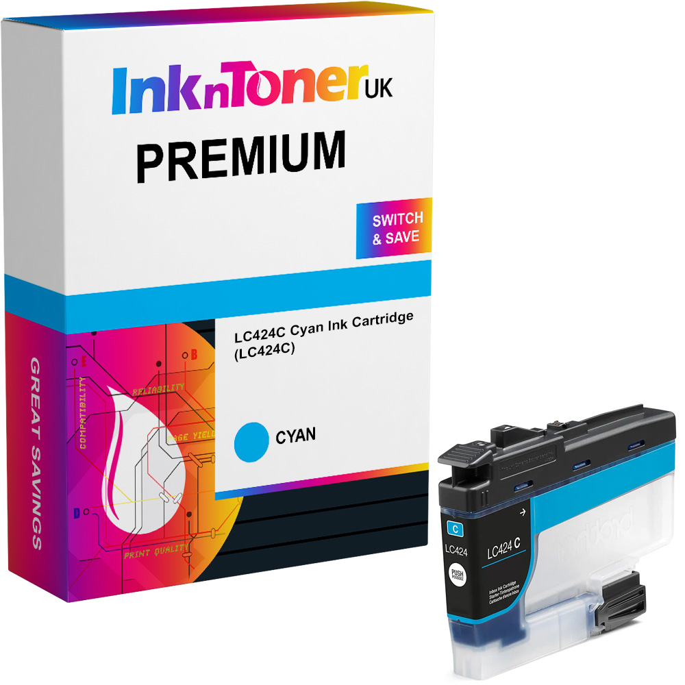 Premium Compatible Brother LC424C Cyan Ink Cartridge (LC424C)