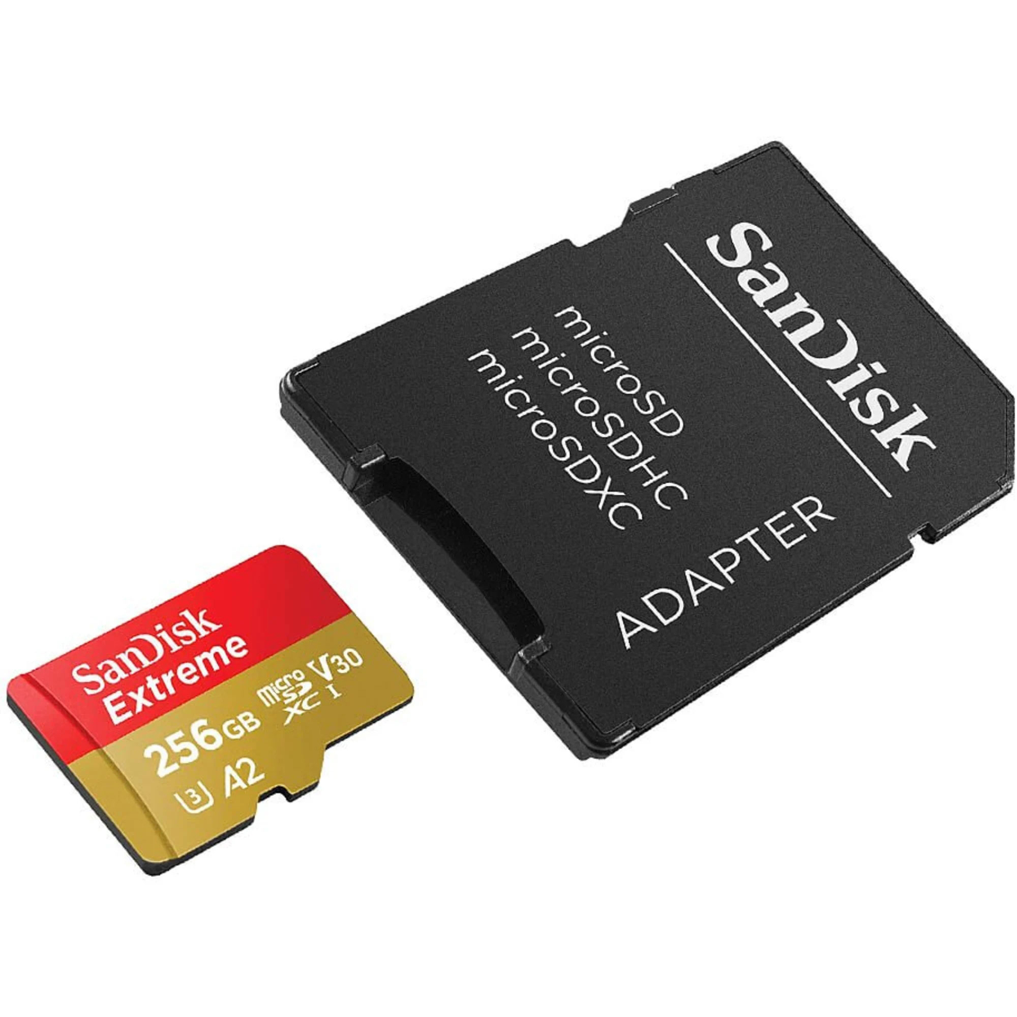 Original Sandisk Extreme Plus 256Gb Microsdxc Memory Card And Adapter (SDSQXBD-256G-GN6MA)