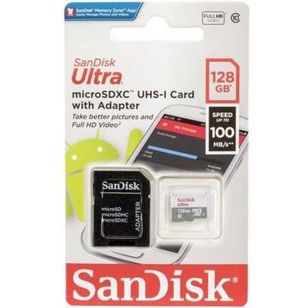 Original Sandisk Ultra 128Gb Microsdxc Uhs-I Class 10 Memory Card (SDSQUNR-128G-GN3MA)