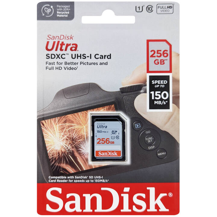 Original Sandisk Ultra 256Gb Sdxc Uhs-I Class 10 Memory Card (SDSDUNC-256G-GN6IN)