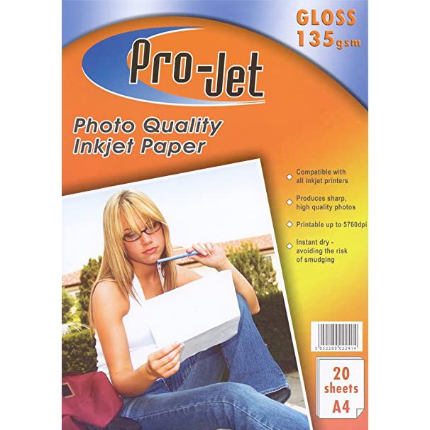 Original Pro-Jet A4 135gsm Glossy Photo Paper - 20 sheets