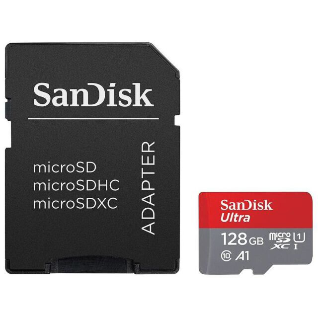 Original SanDisk Ultra 128Gb A1 Uhs-I U1 Class10 Microsdxc Memory Card And Adapter (SDSQUAB-128G-GN6IA)