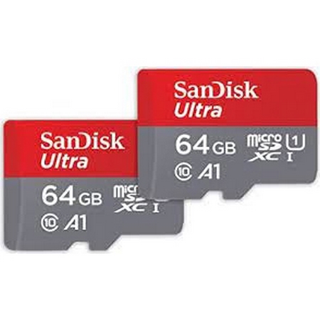Original SanDisk Ultra 64Gb Class 10 Uhs-1 U1 Microsdxc Memory Card 2 Pack (SDSQUAB-064G-GN6MT)