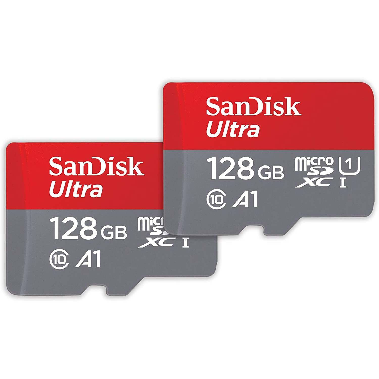 Original SanDisk Ultra 128Gb Class 10 Uhs-1 U1 Microsdxc Memory Card 2 Pack (SDSQUAB-128G-GN6MT)