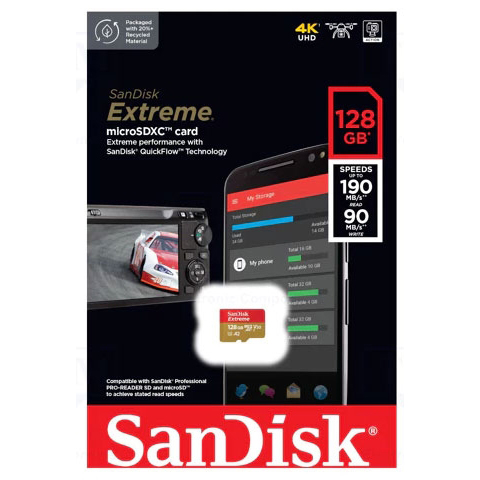 Original SanDisk 128Gb Class 10 Microsd Memory Card And Adapter (SDSQXAA-128G-GN6MA)