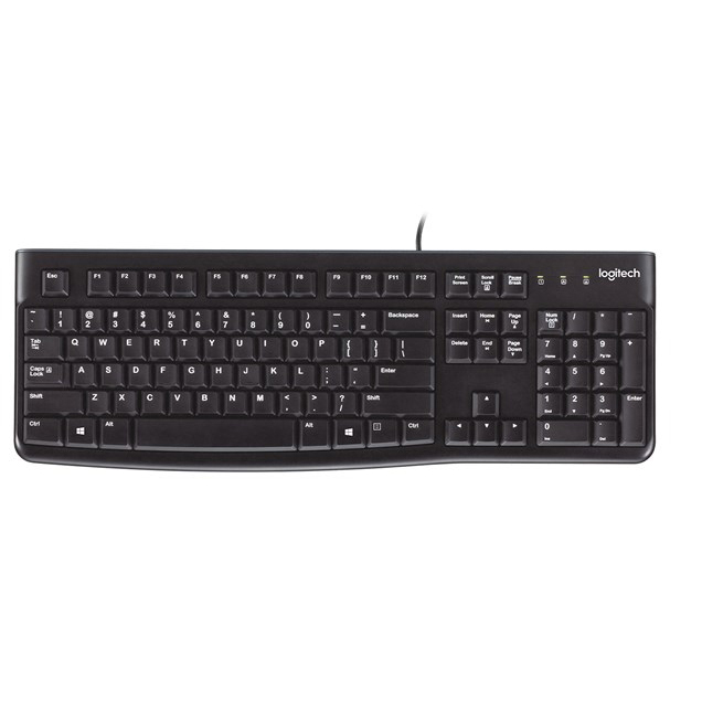 Original Logitech K120 Wired Keyboard Black USB QWERTY for Business (920-002524)