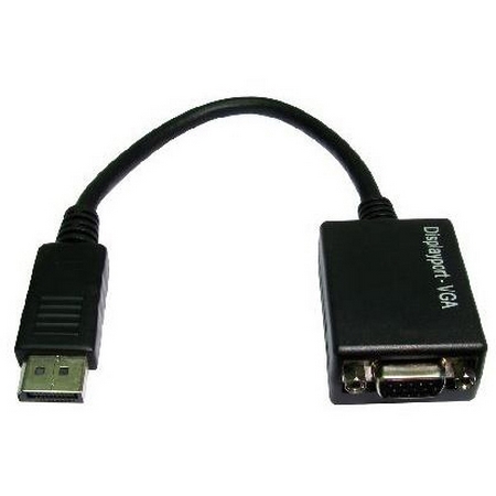 Original Premium 15cm DisplayPort Male to HD15 VGA Female Adapter Cable Black (HDHDPORT-VGACAB)
